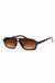 Brown tortoise plastic aviator sunglasses on white background