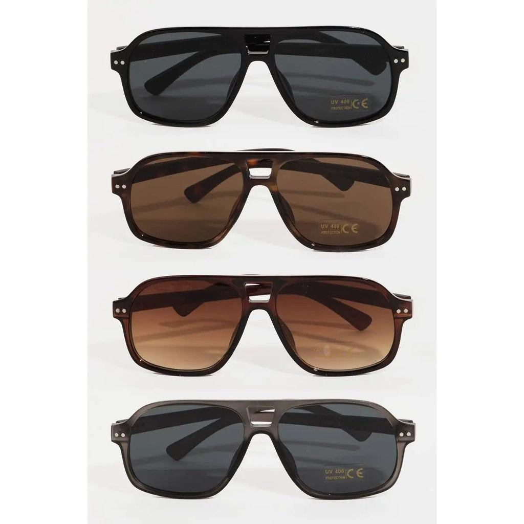 Plastic Aviator Frame Sunglasses
