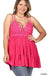 Plus Crochet Lace Ruffle Cami Dress - LECCE