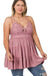 Plus Crochet Lace Ruffle Cami Dress - LECCE
