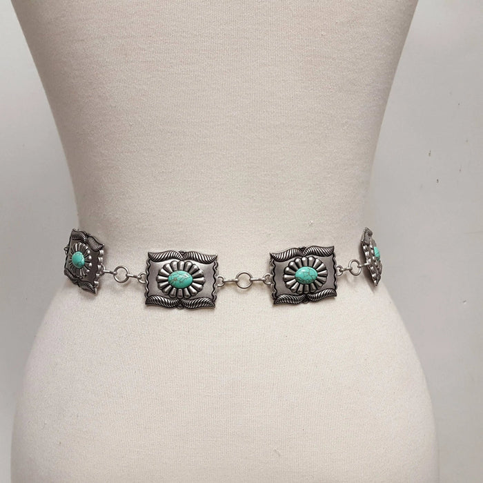 Plus Size: Western Rectangular Concho Chain Belt - LECCE