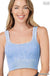 Plus Washed Ribbed Square Neck Cropped Tank Top - LECCE