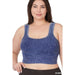 Plus Washed Ribbed Square Neck Cropped Tank Top - LECCE