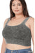 Plus Washed Ribbed Square Neck Cropped Tank Top - LECCE