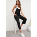 Pocketed Spaghetti Strap Straight Leg Jumpsuit - LECCE