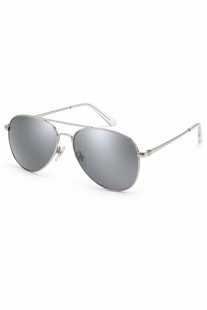 Polarized Mirror Lens Sunglasses - Silver Gray