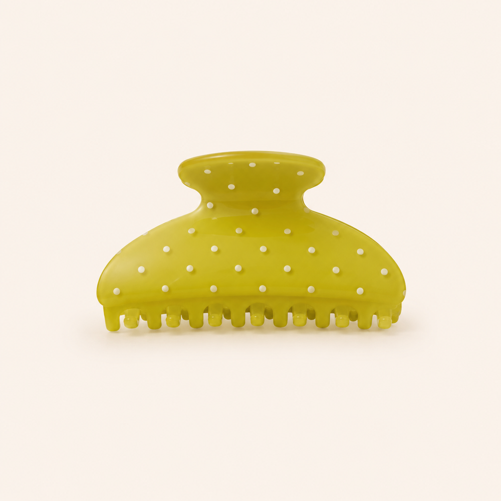 Polka Dot Hair Claw Clip - Lime