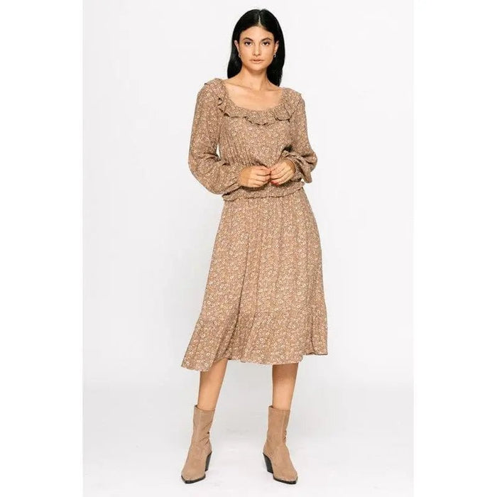 Printed Waist Smocking Dress - LECCE