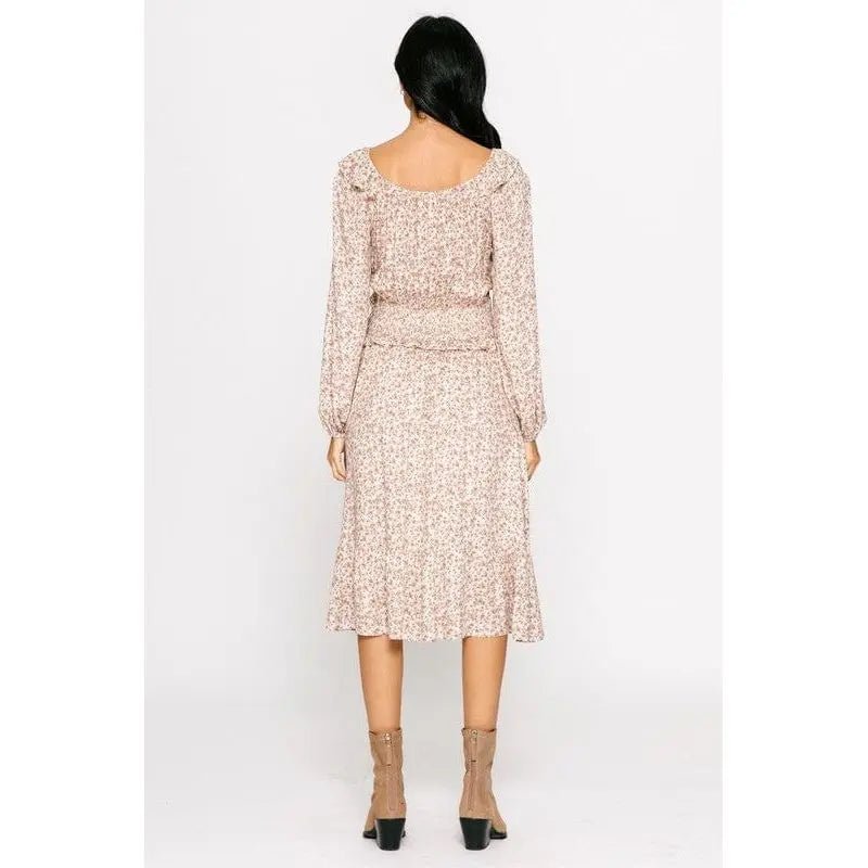 Printed Waist Smocking Dress - LECCE