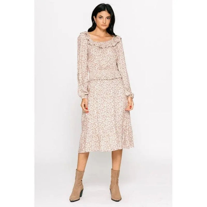 Printed Waist Smocking Dress - LECCE