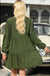 Puff Sleeve Buttoned Tiered Ruffled Mini Dress - LECCE