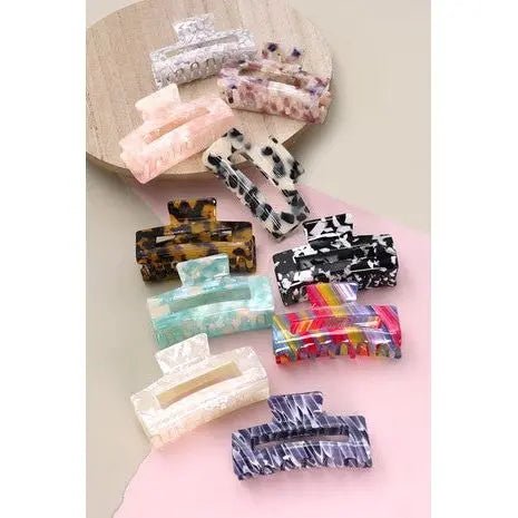 Rectangle Cellulose hair Claw Clip - LECCE