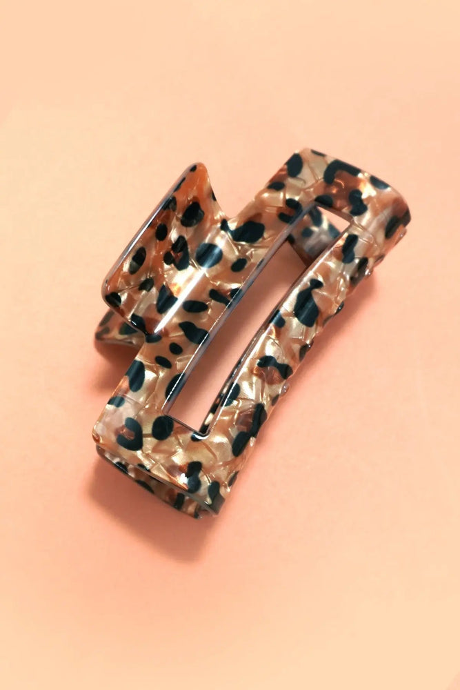 Rectangle Leopard Animal Design Hair Claw Clips - LECCE