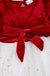 Red Velvety Fabric With White Tulle Skirt - LECCE