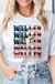 Red White Blue Wallen Patriotic Graphic Tee - LECCE