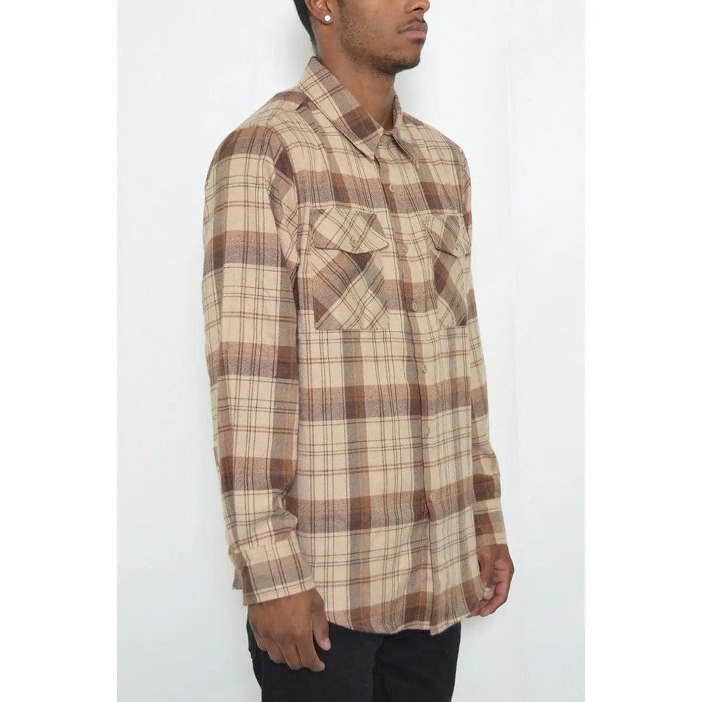 Regular Fit Checker Plaid Flannel Long Sleeve - LECCE