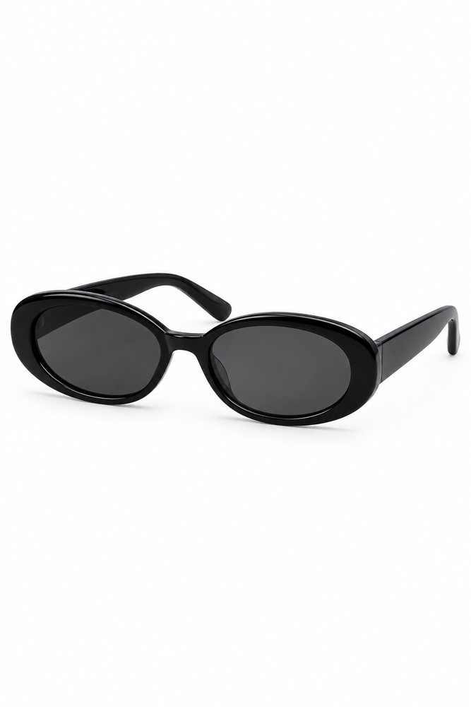 Retro Acetate Sunglasses - Black