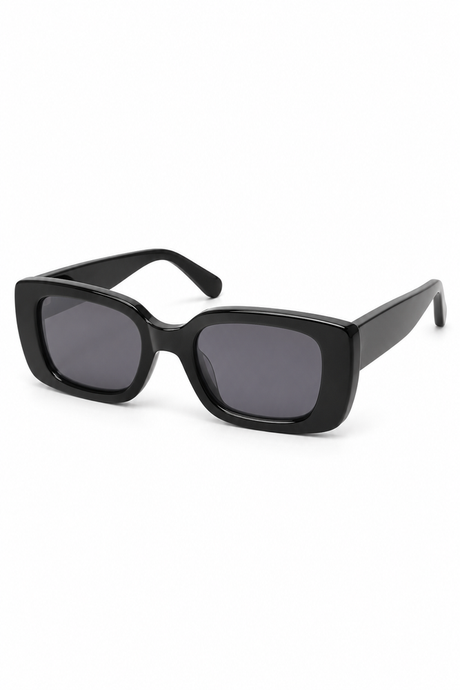 Retro Frame Sunglasses - Black Smoke