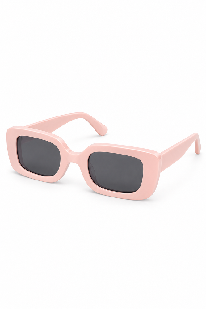 Retro Frame Sunglasses - Pale Pink
