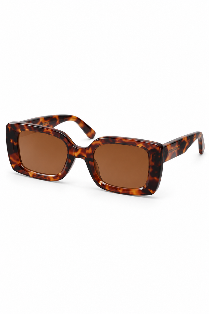 Retro Frame Sunglasses - Tortoise Brown