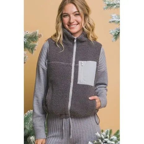 Reversible Fleece Vest With Side Pockets - LECCE