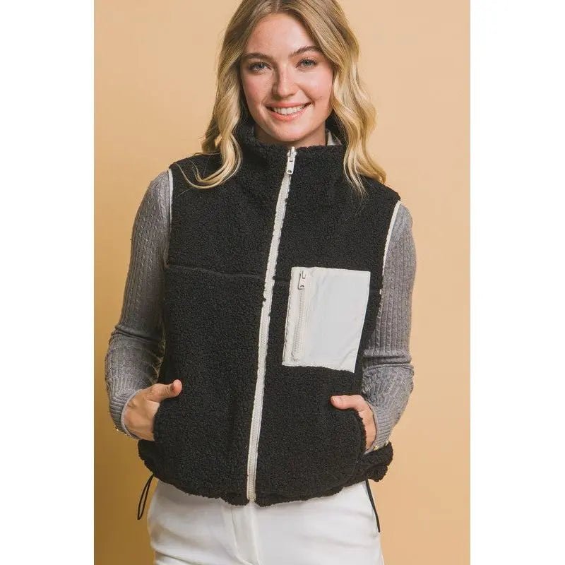 Reversible Fleece Vest With Side Pockets - LECCE