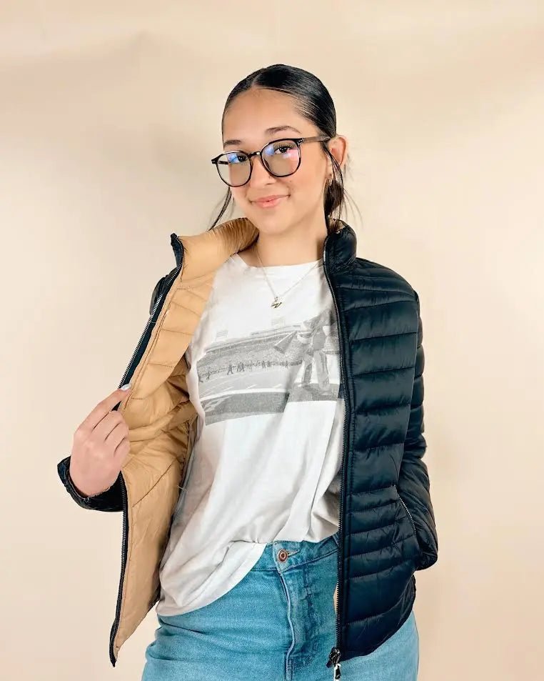 Reversible Nylon Quilted Puffer Jacket