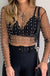 Rhinestone Faux Pearl Mesh Top - LECCE