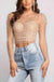 Rhinestone Faux Pearl Puff Mesh Top - LECCE