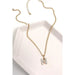 Rhinestone Initial Chain Necklace - LECCE