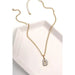 Rhinestone Initial Chain Necklace - LECCE