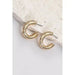 Rhinestone Studded Hoop Earrings - LECCE