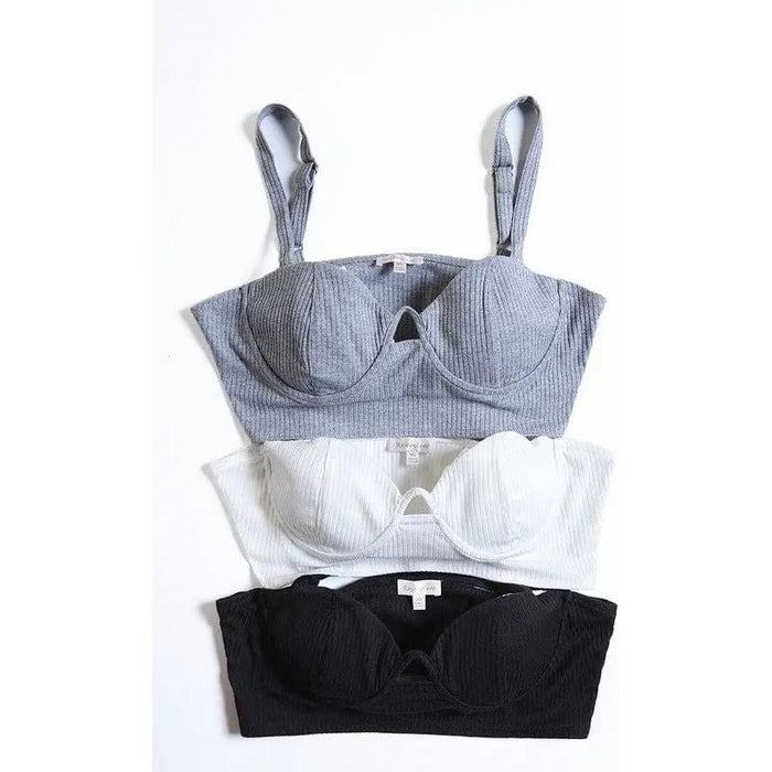 Rib Solid Cami Bra - LECCE
