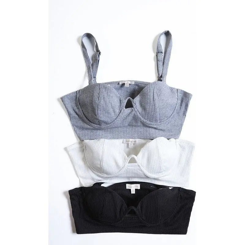 Rib Solid Cami Bra