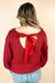 Ribbed Backless Ribbon Knot Sweater - LECCE