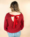 Ribbed Backless Ribbon Knot Sweater - LECCE