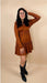 Ribbed Frilled Trim Long Sleeve Mini Dress - LECCE