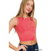 Ribbed Sleeveless Cropped Tank Top - LECCE