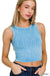 Ribbed Sleeveless Cropped Tank Top - LECCE