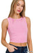 Ribbed Sleeveless Cropped Tank Top - LECCE