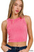 Ribbed Sleeveless Cropped Tank Top - LECCE