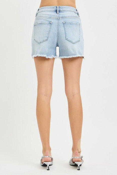 Risen High Rise Distressed Shorts – Light - LECCE
