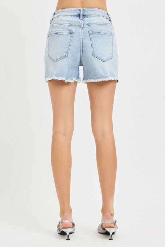 Risen High Rise Distressed Shorts – Light - LECCE