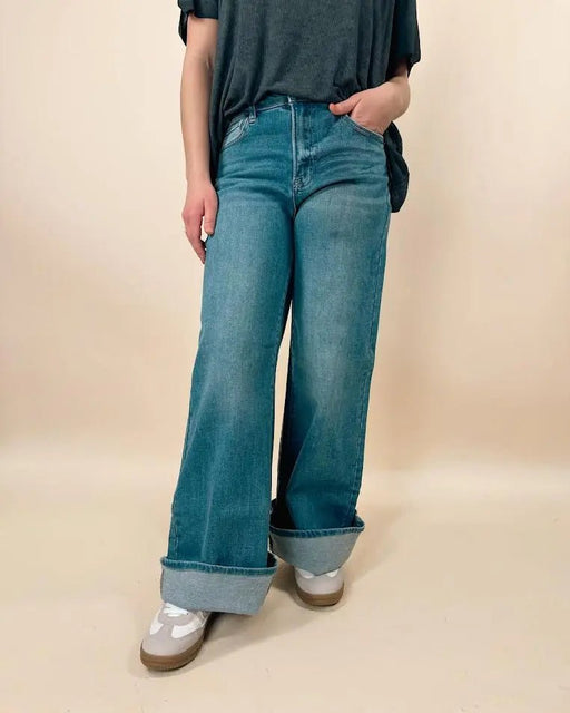 Risen High Rise Wide Leg Jeans - LECCE
