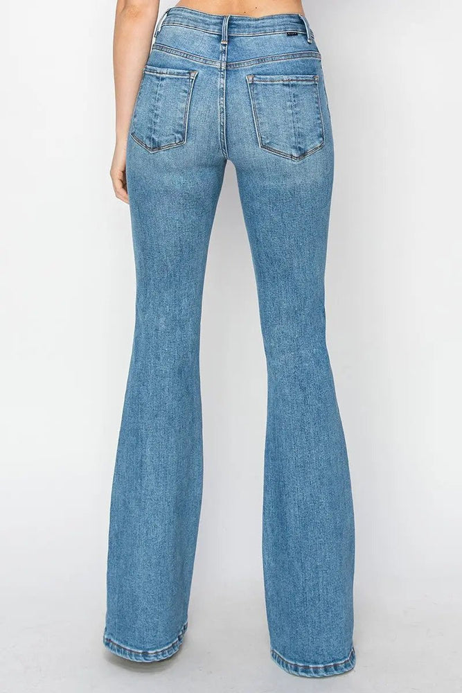 Risen Mid Rise Flare Jeans - LECCE