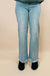 Risen Tummy Control Frayed Hem Mid Rise Jeans - LECCE