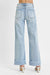 Risen Tummy Control High Rise Ankle Wide Cuffed Jeans - LECCE