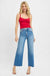 Risen Tummy Control High Rise Crop Wide Leg Jeans - LECCE