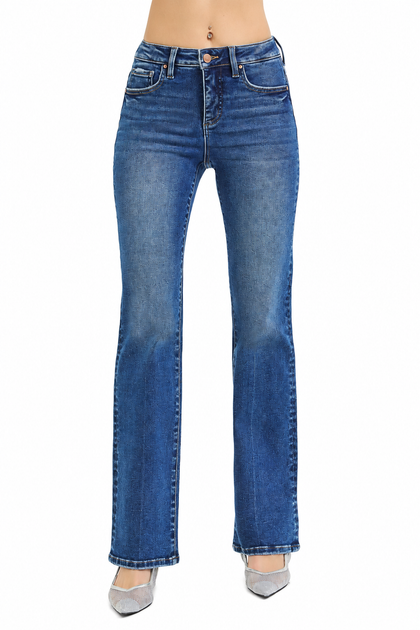 Risen Tummy Control High Rise Straight Jeans