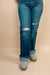 Risen Tummy Control High Rise Straight Leg Distressed - LECCE